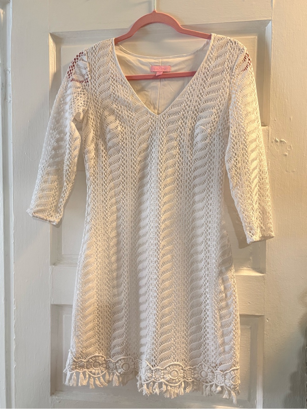 Lilly Pulitzer Women’s White Crochet V-Neck Dress